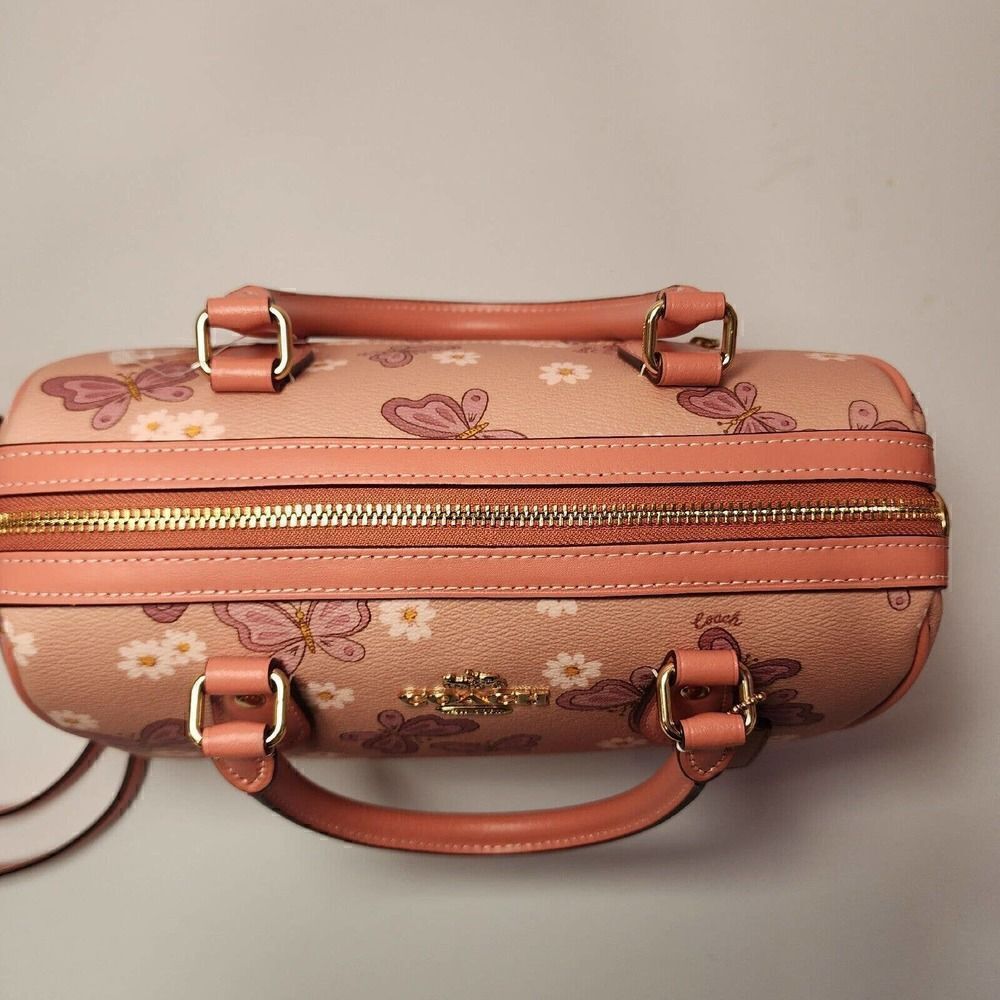 NWT COACH CH214 Lovely Butterfly Rowan Satchel Crossbody Canvas Leather - Picture 5 of 8